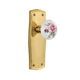 Prairie Plate with White Rose Porcelain Door Knob