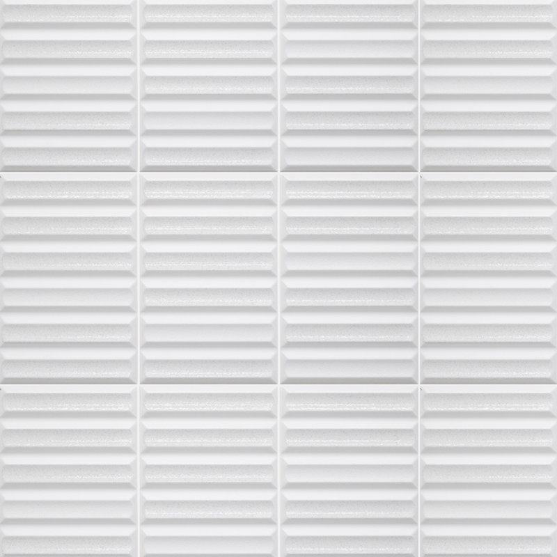 Carreau de céramique cannelé Groove 8X16, Blanc