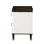 White & Walnut Nightstand With - Spacious Drawer For Daily Bedroom Needs Smooth Gliding Easy Use
