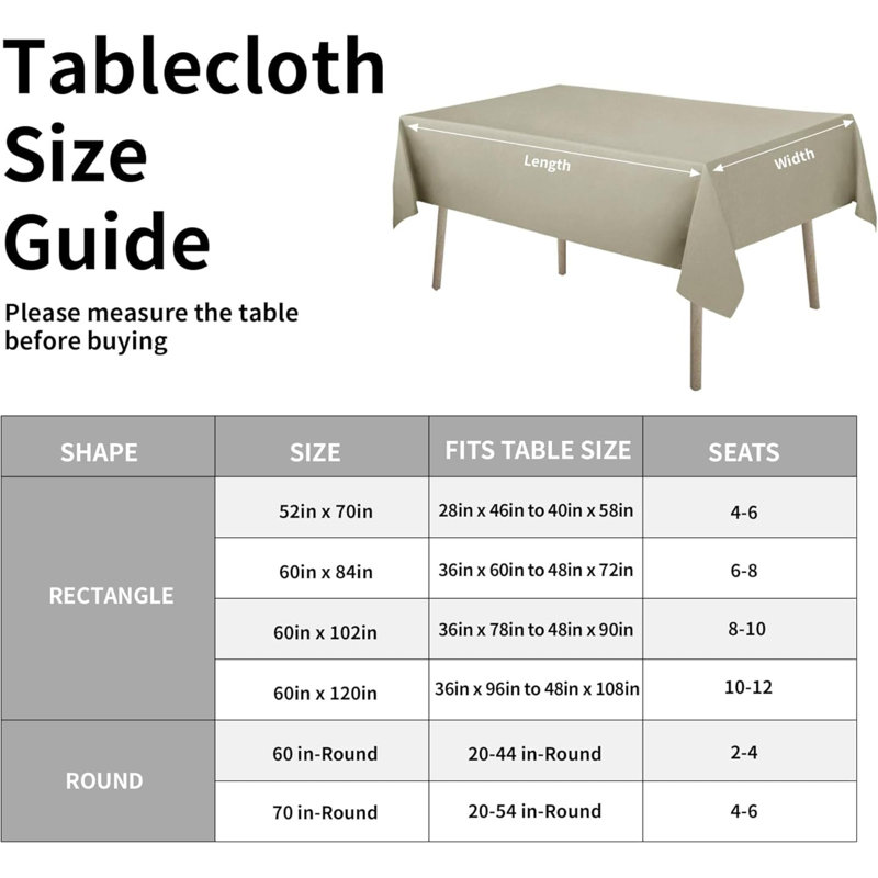 Waterproof Spill-Proof Tablecloth Stain Resistant Rectangle Table Cloth Wrinkle Free Decorative Fabric For Kitchen, Dining, Party, Weddings, Restaurants