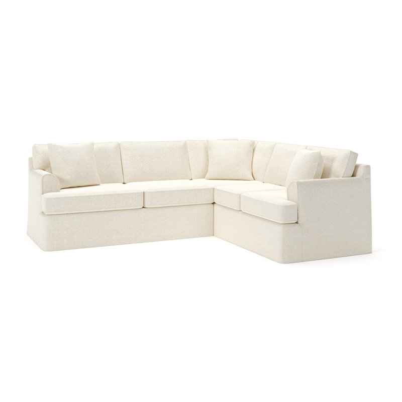 Canapé modulaire 2 pièces Conradina, Orienté à droite, Tissu performance bouclé Davis Pearl