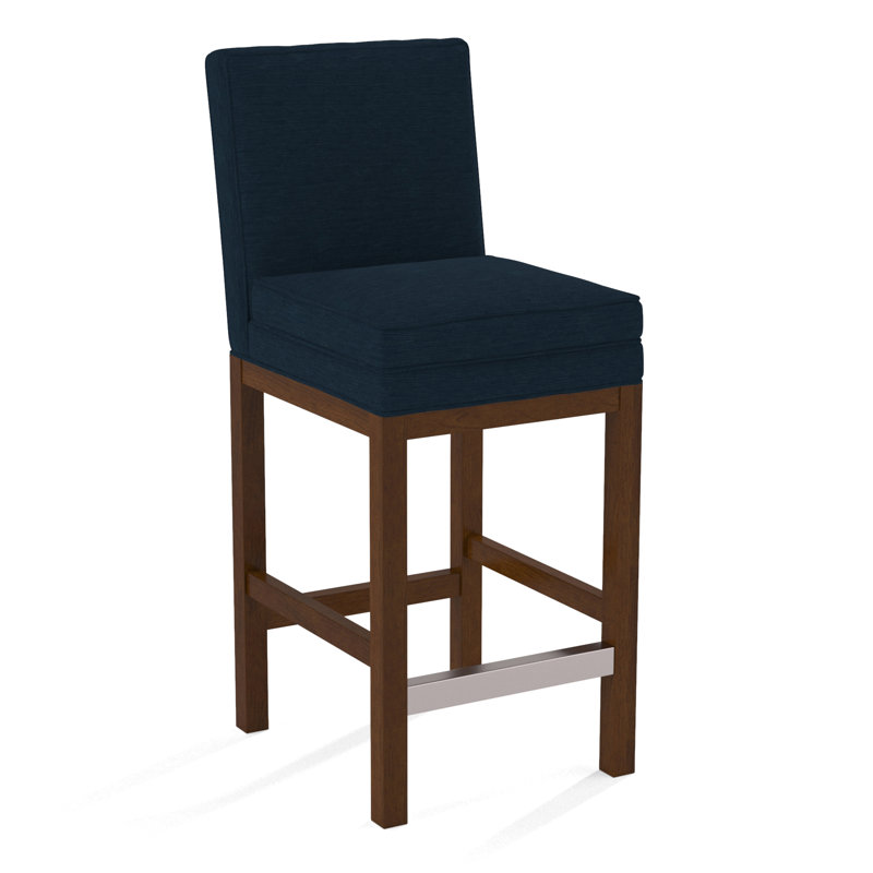 Upholstered Stool, Gray Sugar Performance; 0863-84, Coffee Finish