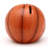 Small Basketball Piggy Bank 4 1/4"H