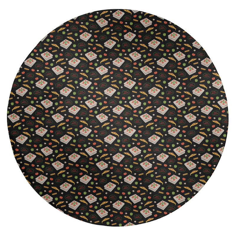 Tapis noir/blanc, Rond 5 pi