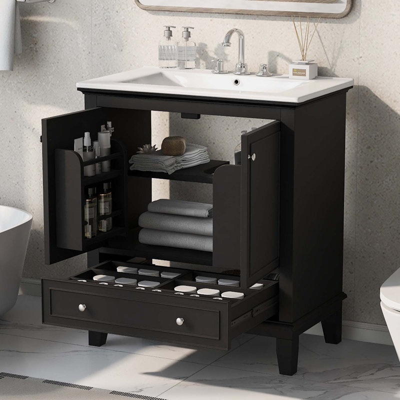 Meuble-lavabo polyvalent avec matériaux de qualité supérieure et options de rangement pratiques
