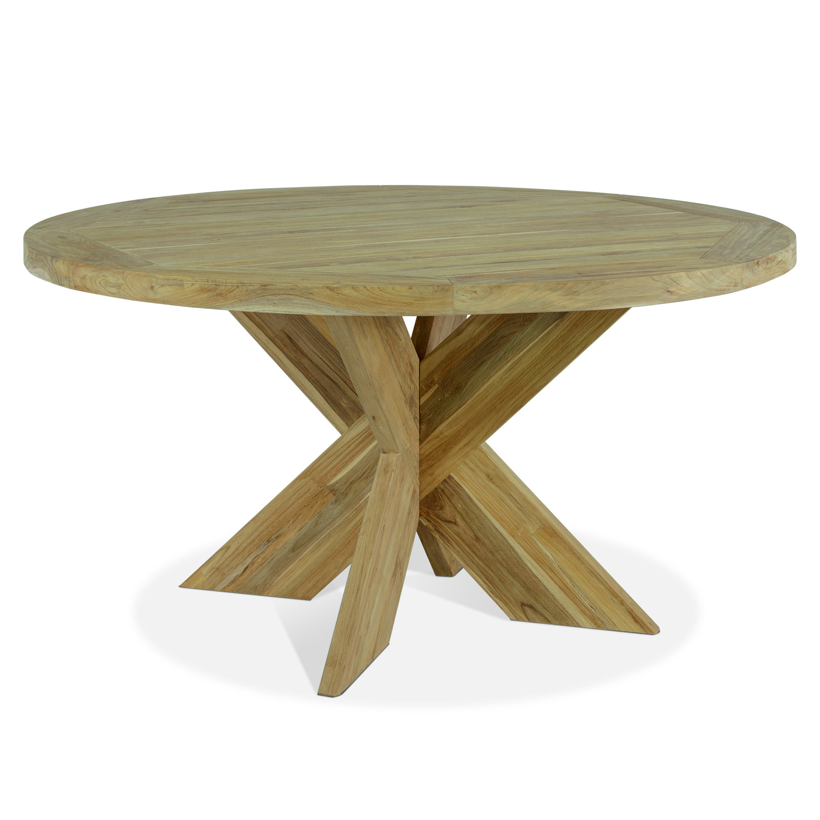 Morones Round Reclaimed Teak 4 Person Indoor Outdoor Dining Set