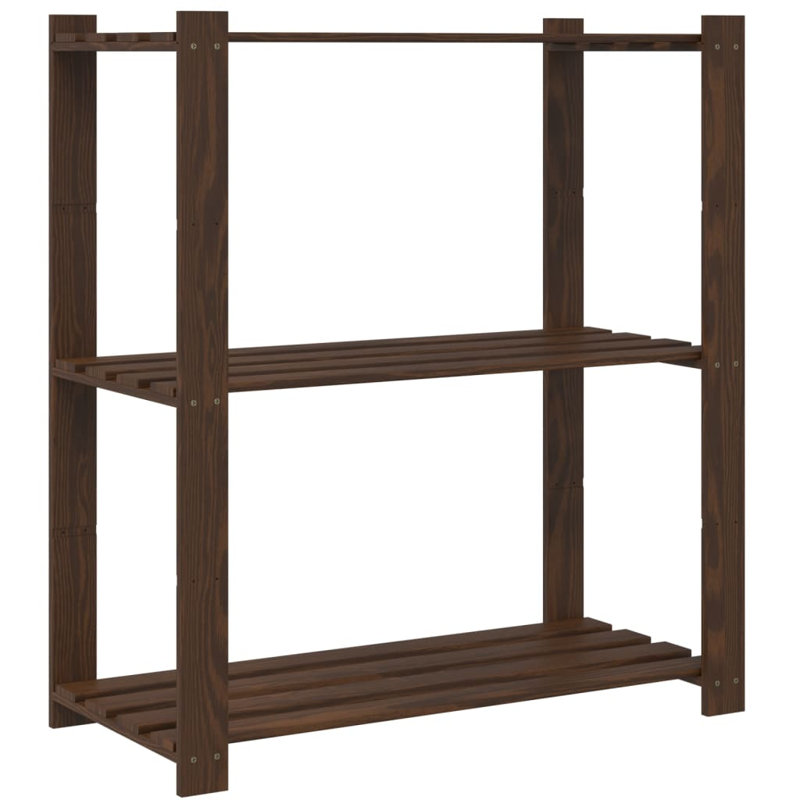 Geoffroy Steel Shelving Unit, 90cm H x 80cm W x 38cm D, Brown