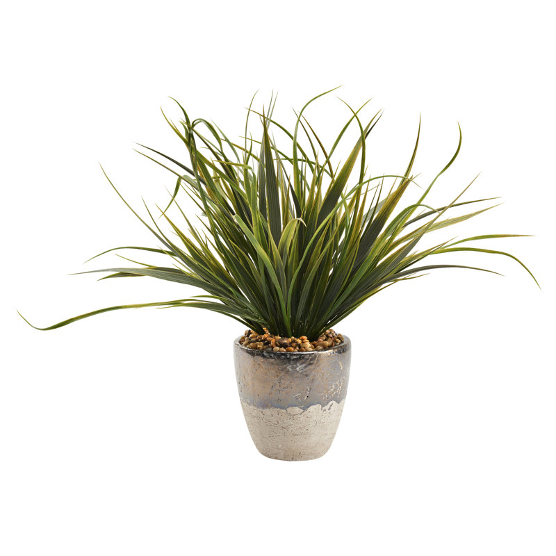 16'' Faux Grass Plant in Ceramic Planter