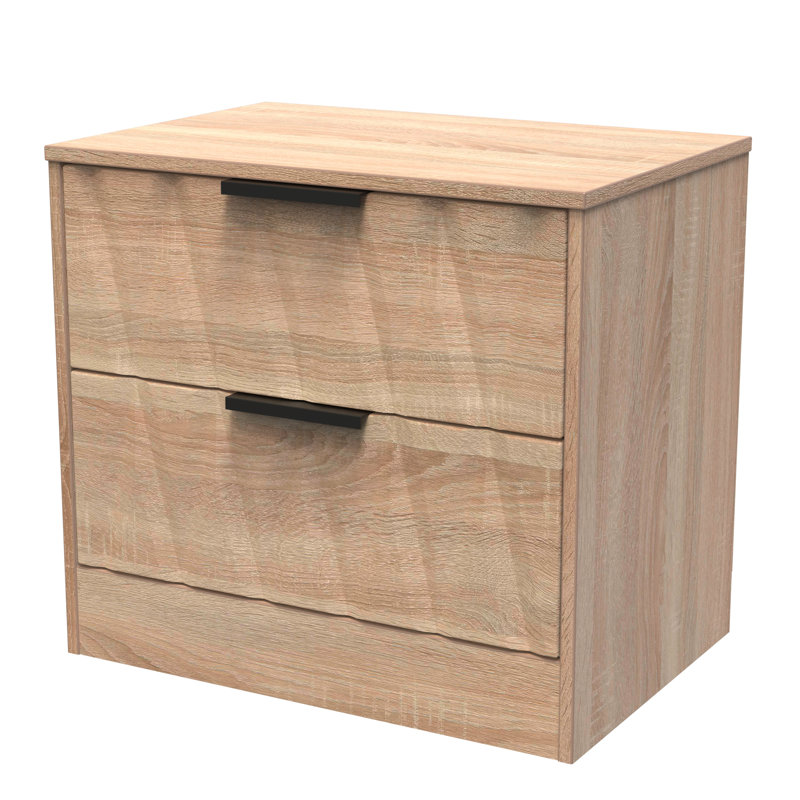 Besmir 58cm W Manufactured Wood Bedside Table, Bardolino Oak