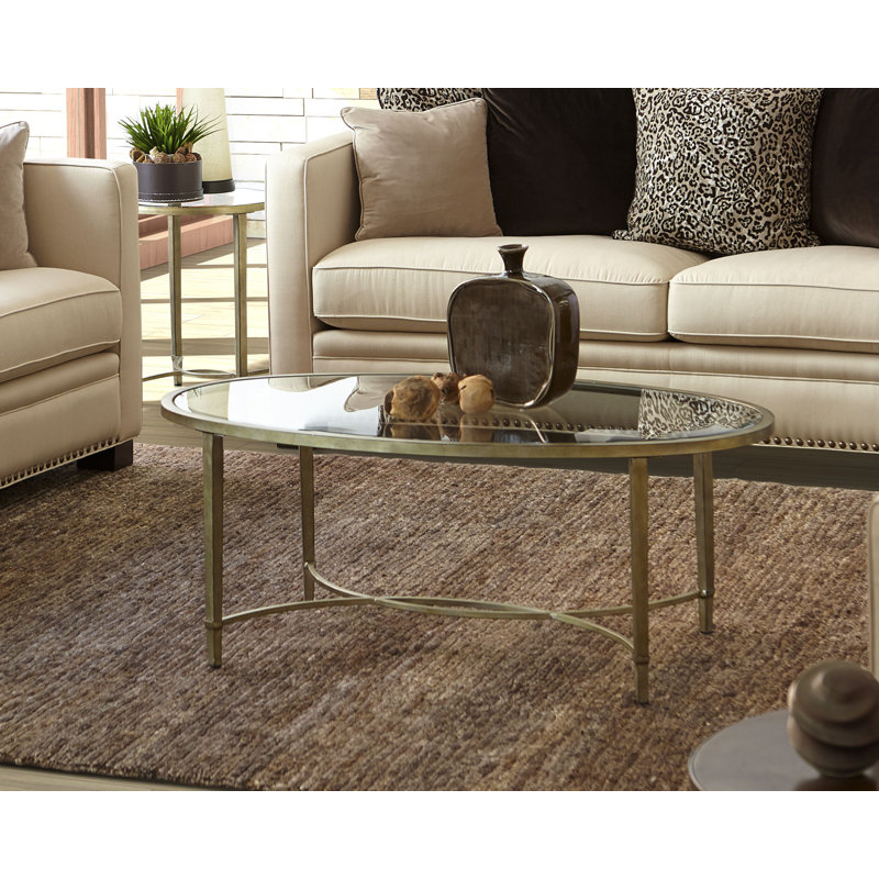 Manton Oval Cocktail Table With End Table, 2 Pieces: Coffee Table, End Table