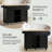 kitchen Cart with Rubber wood Drop-Leaf Countertop in Black｜Cabinet door internal storage racks｜Smooth Rolling & Lockable Wheels ｜ Storage Cabinet and 3 Drawers for Dinning Room-129942260