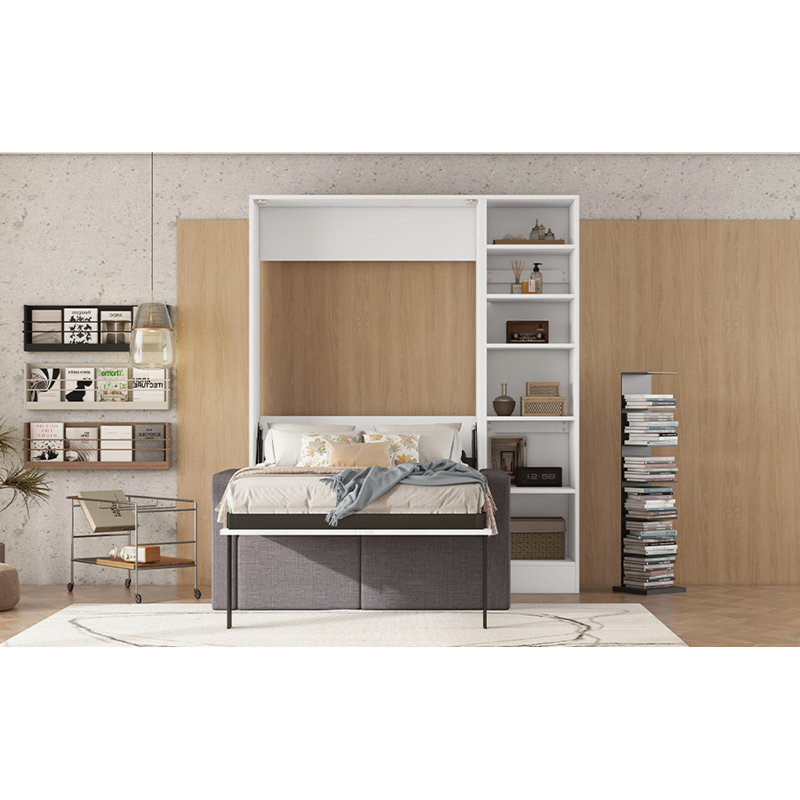 Murphy Bed Wall Bed With Sofa,With Shelves, Twin