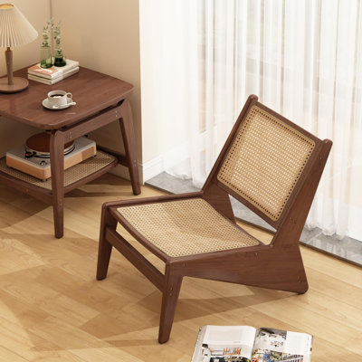 Mid-Century Accent Chair, Rattan Lounge Chair For Living Room