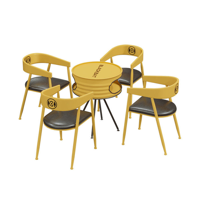 Ensemble de salle à manger rond 23,3 po Lukshya, Jaune