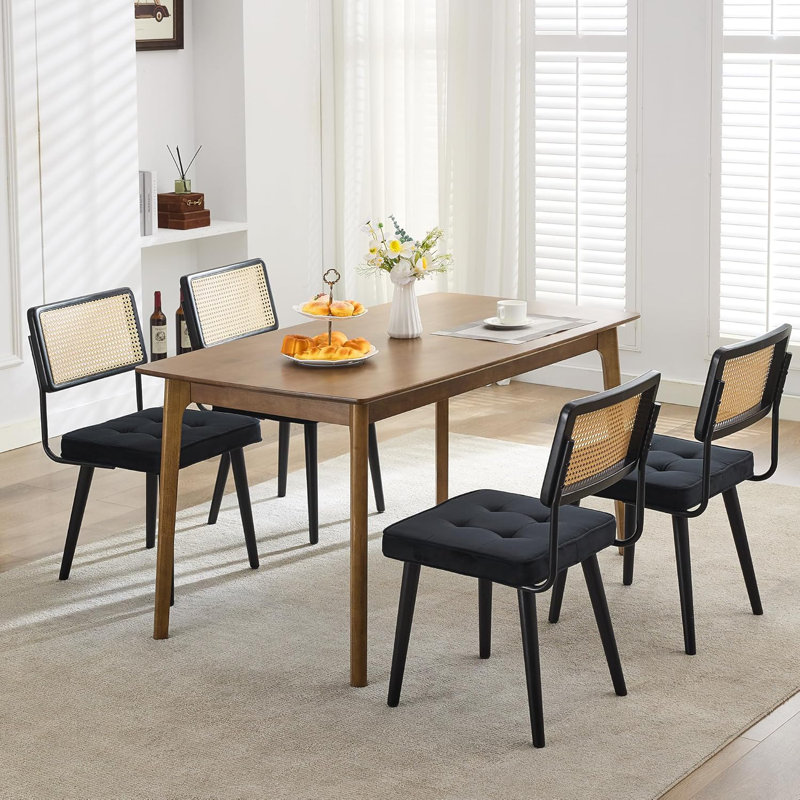 Upholstered Accent Chair, Black Velvet