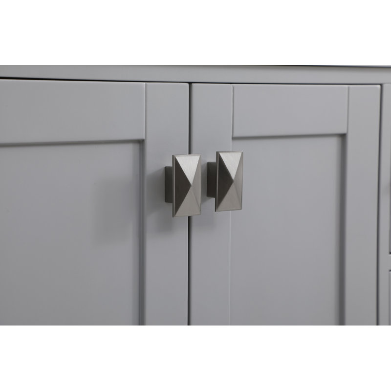Meuble-lavabo simple 36 po avec plateau en marbre Hines, Gris