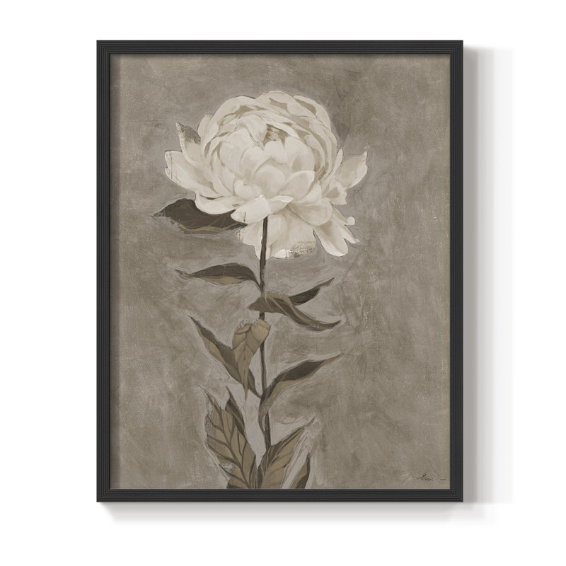 «Pretty as a pivony I», reproduction encadrée - bois massif, Noir, H 14 po x l 11 po