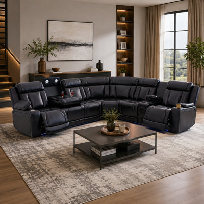 3-Piece Power Reclining Sectional Sofa Set with Storage, Cup Holders, Bluetooth and USB Charging