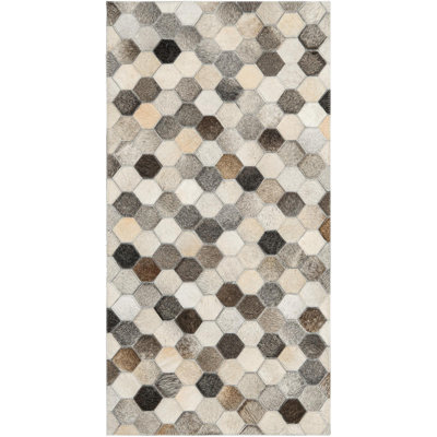  Tapis en cuir de vache mosaïque