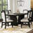 Mashad Rectangular Dining Table in Black with Grain