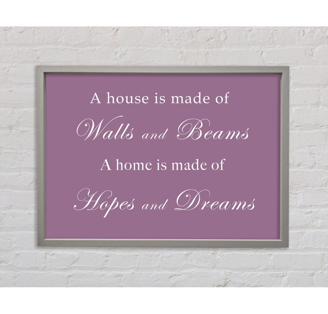 Home Quote Walls N Beams Hopes N Dreams Green Framed Print