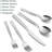 10-Piece Hammered Silverware Set, Stainless Steel Square Flatware Set Service for 2