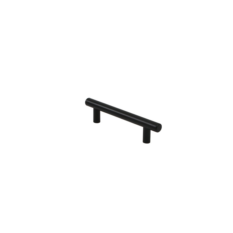 Matte Black Steel Cabinet Drawer Pull with Mounting Hardware