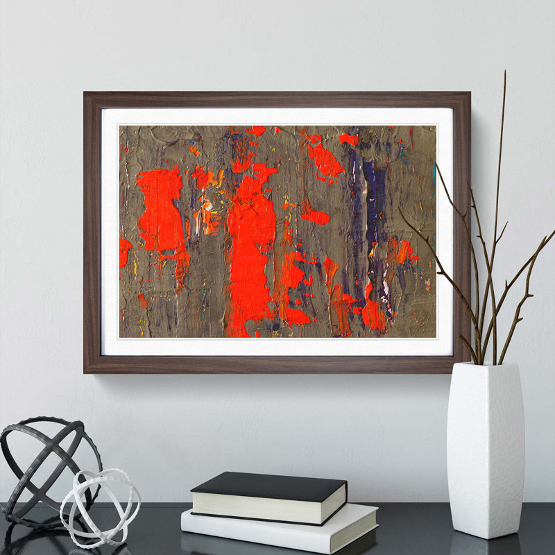 Abstract Art Painting Vol.308 by S.Johnson - Framed Print, Walnut Framed, 62cm H x 87cm W x 2cm D