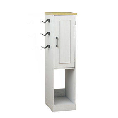 Slim Game Console Stand, Media Storage Cabinet With 2 Built-In Drawers And 3 Hooks