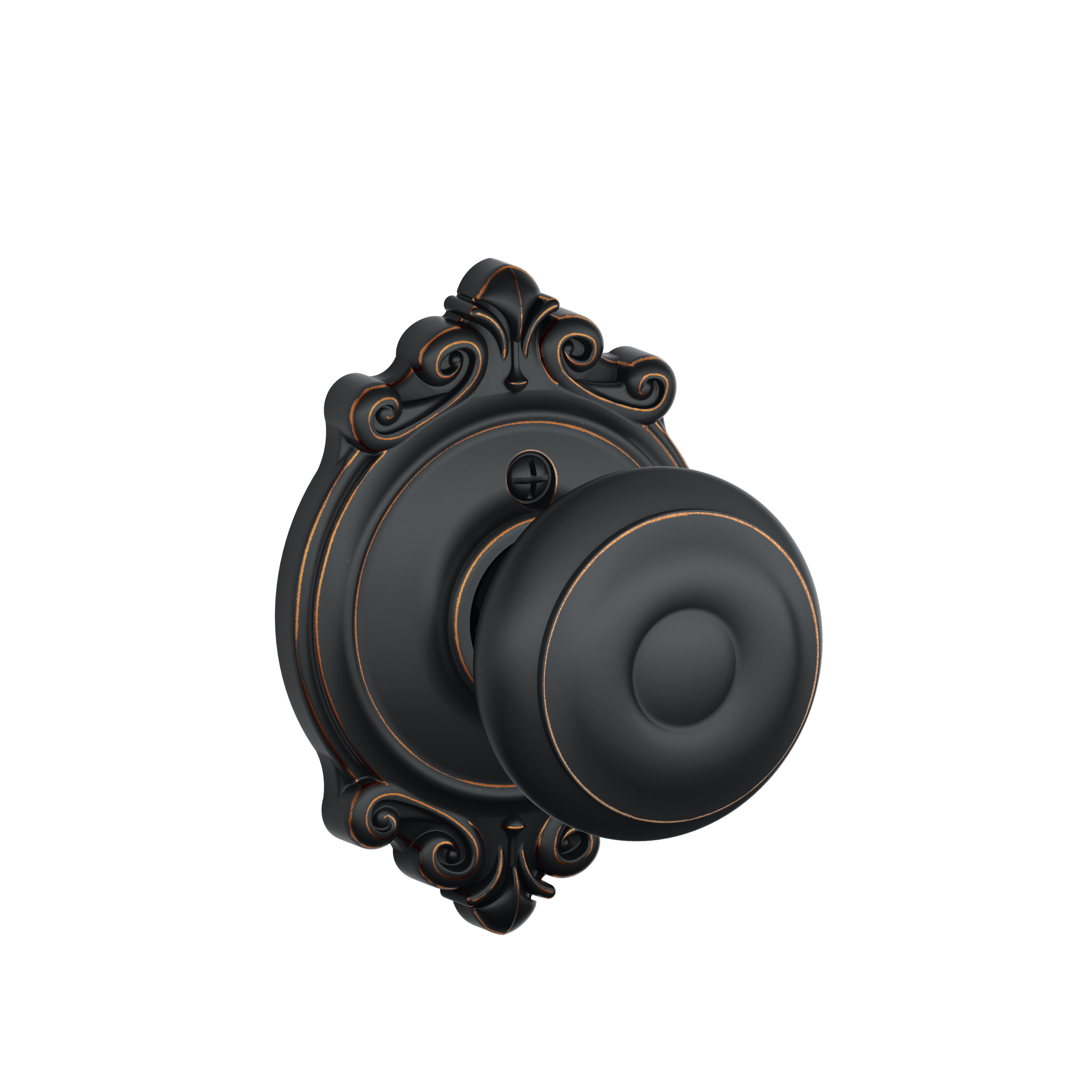 Georgian Knob with Brookshire Trim Non-Turning Lock