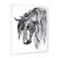 Portrait de cheval noir et blanc I - peinture sur toile-67442829-67442849