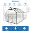 Serre en polycarbonate noir - robuste, toutes saisons pour porte coulissante d'extérieur pour la cour arrière, toit ajustable, structure avec base en acier galvanisé robuste-115808117