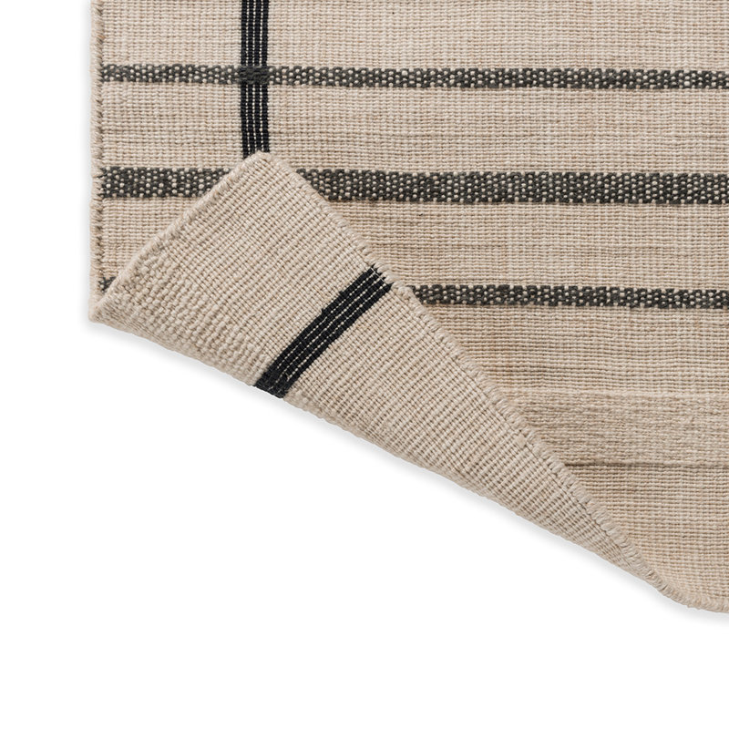 Zona Striped Area Rug in Charcoal/Beige, Rectangle 6'7" x 9'2"