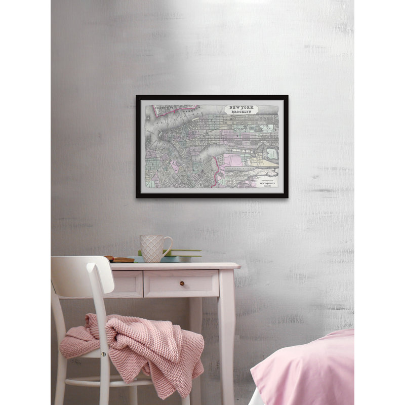 " Brooklyn Map " by Marmont Hill, 30" H x 45" W x 1.5" D