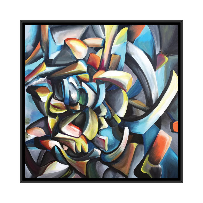 « guitarrista », impression sur toile, H 18 po x l 18 po x P 1,5 po, Toile avec cadre flottant noir, Pas de tapis