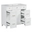 Meuble-lavabo de 36 po avec lavabo en céramique, cadre en bois massif blanc, portes à fermeture en douceur, tablettes réglables, 3 tiroirs, y compris un tiroir à double profondeur pour le rangement du sèche-cheveux (ancien numéro de référence: SV000003AAW-2)