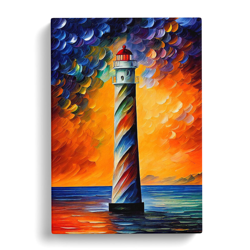 Lighthouse Painted Art Vol.1 - Wrapped Canvas, 60cm H x 40cm W x 3cm D