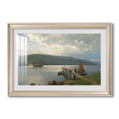 The Jetty at Feste near Moss (Kaien på Feste i nær Moss), 1898-Hans Gude-Custom Framed Canvas