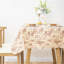 Nappe à carreaux en vinyle avec envers en flanelle 60 po x 84 po, rectangle beige rosé rétro-1811856824