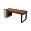 Bureau de direction rectangulaire en bois massif avec tiroirs Nut-Brown-589204837-589204835