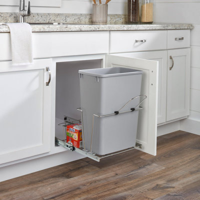 Rev-A-Shelf Universal Waste Container with Rear Basket