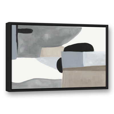 Gris et bleus abstrait - peinture