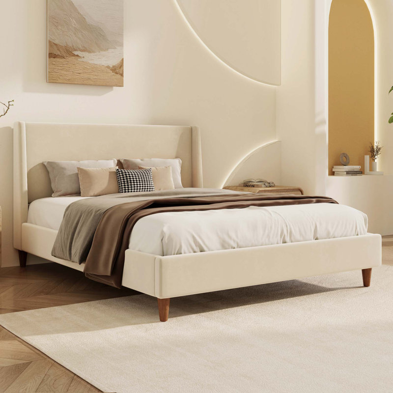 Lit plateforme tapissier sans sommier