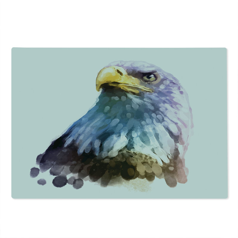 Ambesonne Bird Cutting Board Large Size Watercolor Bald Eagle Multicolor