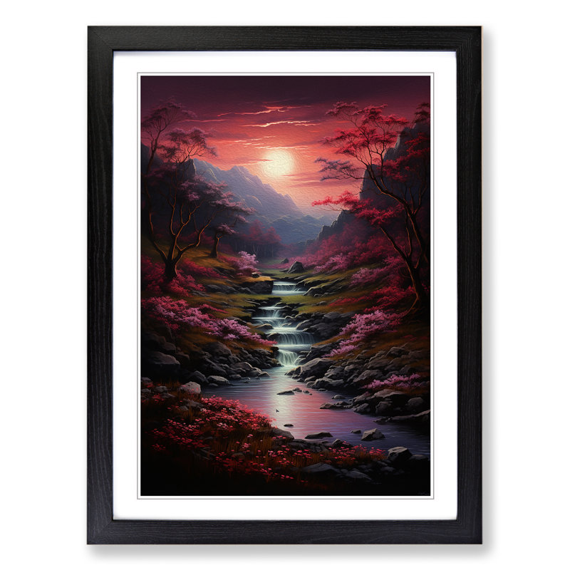 Landscape Tachisme - Framed Print, 34cm H x 25cm W x 2cm D, Black