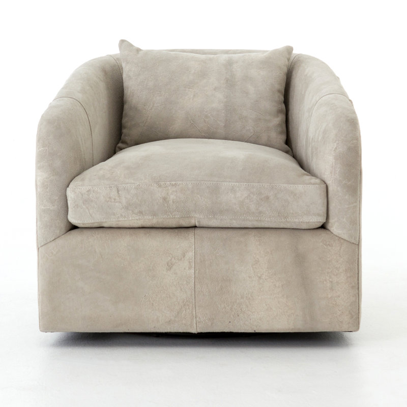 Topanga Swivel Barrel Chair, Polyester Blend, Knoll Natural