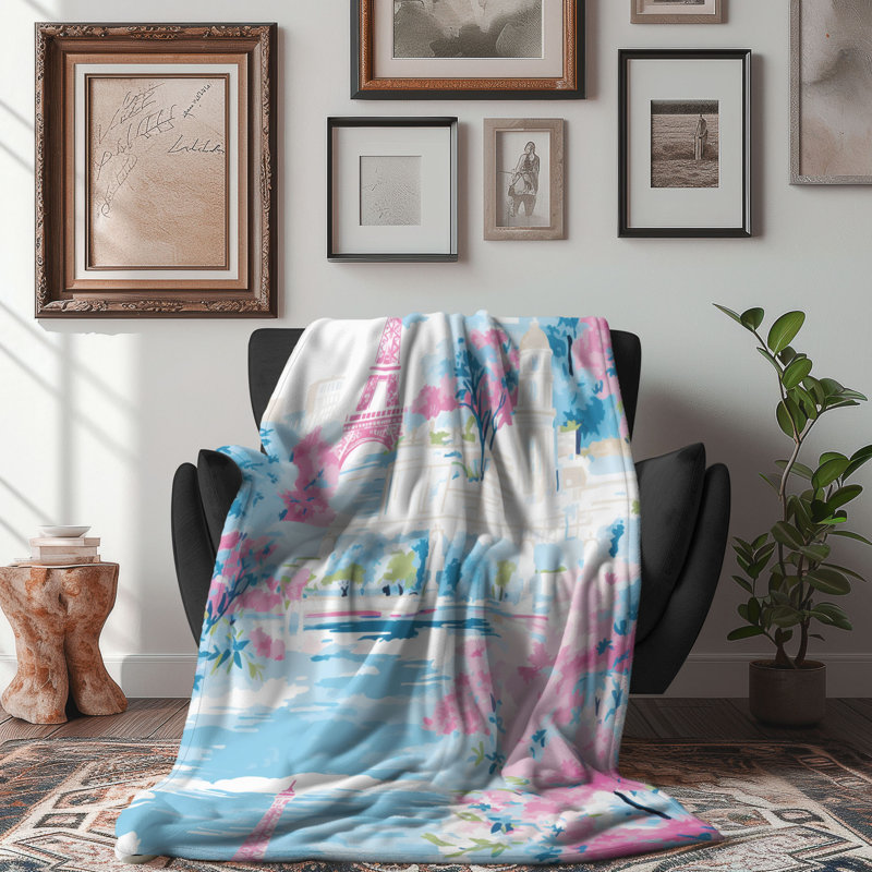 Motif de balise maritime - 1 pièce Sherpa Premium, L 50 po x L 60 po, Ville de lumières BCBG