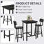 Ensemble de table de bar 3 pièces, table haute carrée avec 2 tabourets de bar avec dossier, ensemble de repas bistro rustique pour cuisine, appartement, bar à domicile-676247456