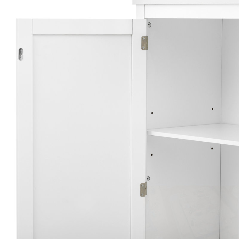 3-in-1 Hall Tree with Overhead Storage Cabinet, 3 Adjustable Side Shelves, 4 Heavy-Duty Hooks, 2 Spacious Drawers, Grooved Back Panel Design, Contrasting Seat Bench, Multifunctional Entryway Organizer