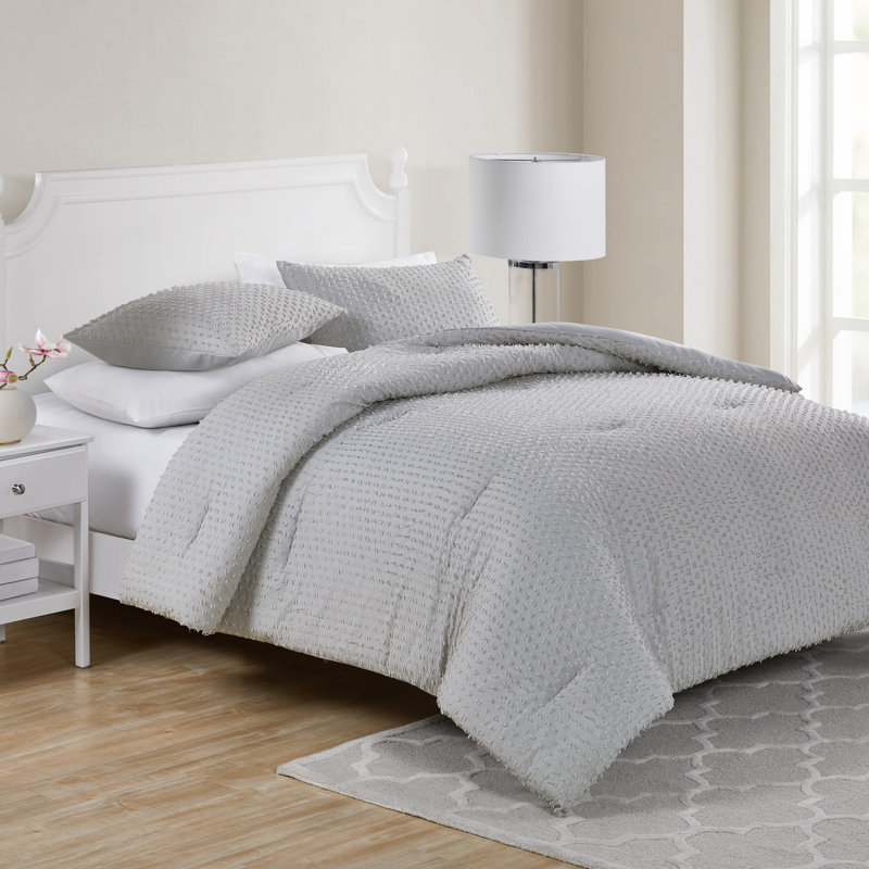 Ensemble d'édredon en coton 3 pièces gris